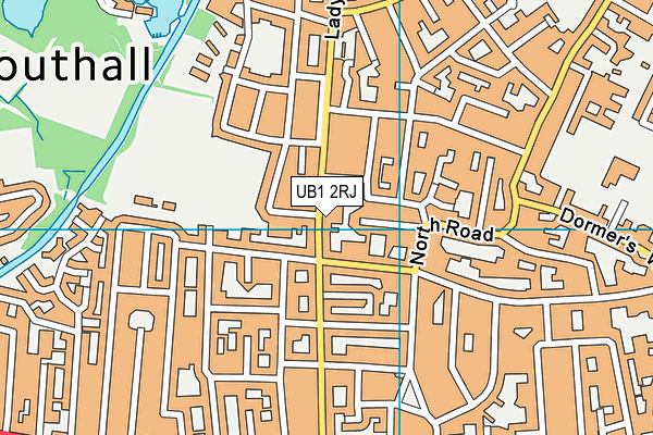 UB1 2RJ map - OS VectorMap District (Ordnance Survey)