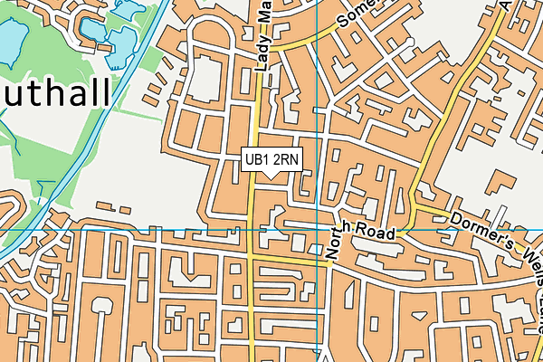 UB1 2RN map - OS VectorMap District (Ordnance Survey)