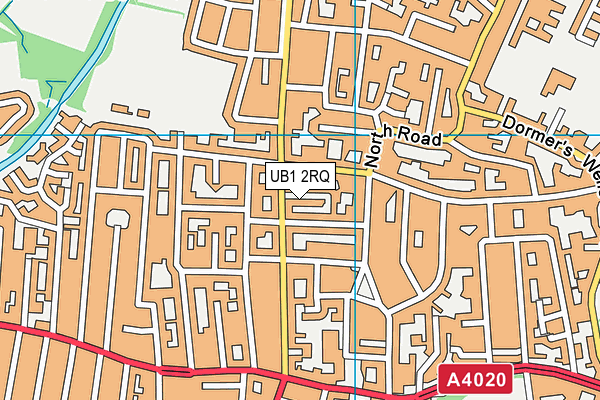 UB1 2RQ map - OS VectorMap District (Ordnance Survey)
