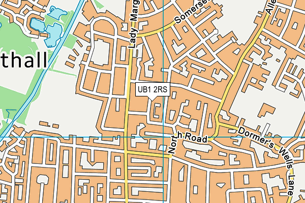 UB1 2RS map - OS VectorMap District (Ordnance Survey)
