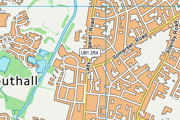 UB1 2RX map - OS VectorMap District (Ordnance Survey)