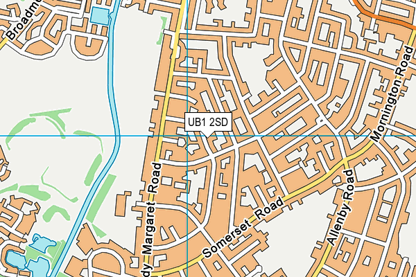 UB1 2SD map - OS VectorMap District (Ordnance Survey)