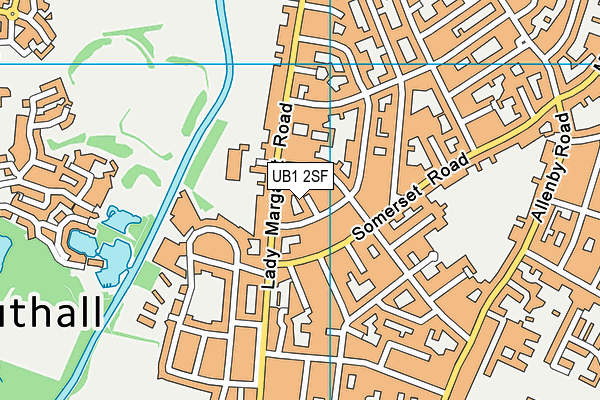 UB1 2SF map - OS VectorMap District (Ordnance Survey)