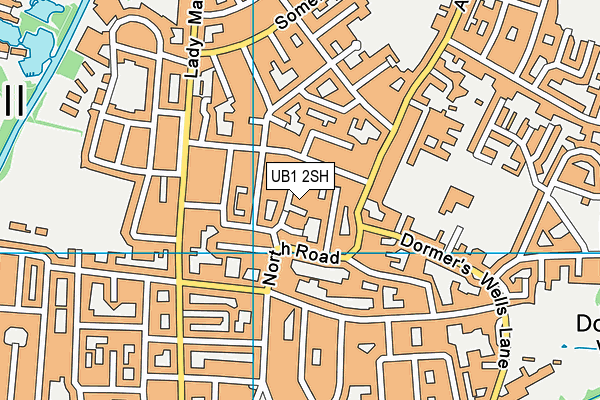 UB1 2SH map - OS VectorMap District (Ordnance Survey)
