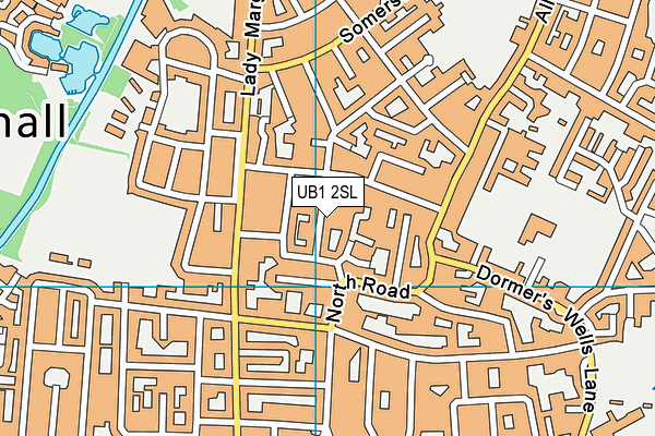 UB1 2SL map - OS VectorMap District (Ordnance Survey)