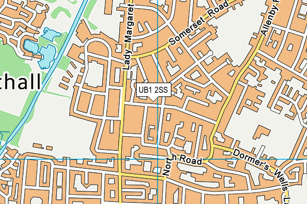 UB1 2SS map - OS VectorMap District (Ordnance Survey)