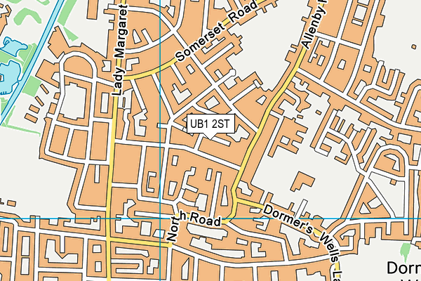 UB1 2ST map - OS VectorMap District (Ordnance Survey)