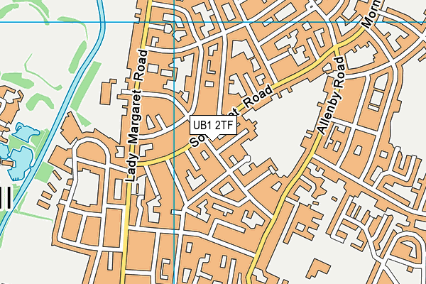 UB1 2TF map - OS VectorMap District (Ordnance Survey)