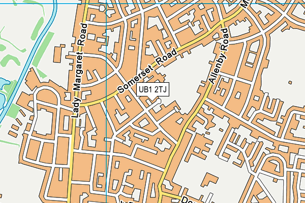UB1 2TJ map - OS VectorMap District (Ordnance Survey)