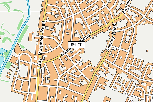 UB1 2TL map - OS VectorMap District (Ordnance Survey)