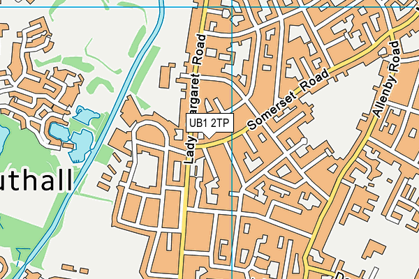 UB1 2TP map - OS VectorMap District (Ordnance Survey)
