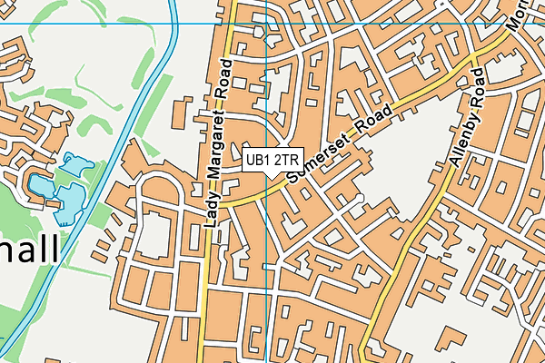 UB1 2TR map - OS VectorMap District (Ordnance Survey)