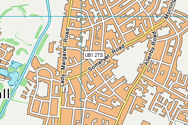 UB1 2TS map - OS VectorMap District (Ordnance Survey)