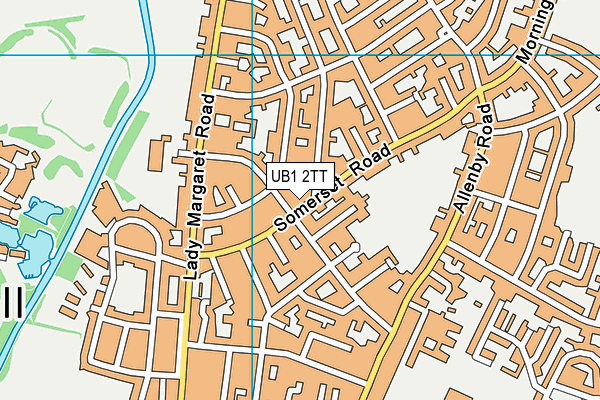 UB1 2TT map - OS VectorMap District (Ordnance Survey)
