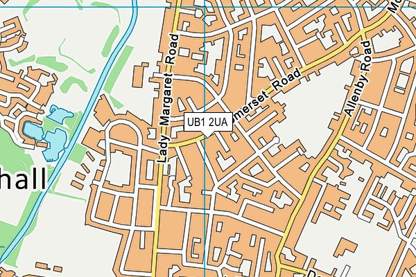 UB1 2UA map - OS VectorMap District (Ordnance Survey)