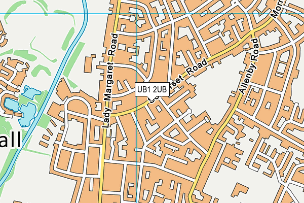 UB1 2UB map - OS VectorMap District (Ordnance Survey)