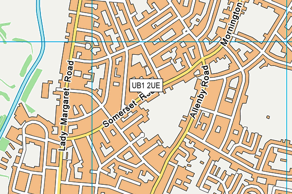 UB1 2UE map - OS VectorMap District (Ordnance Survey)