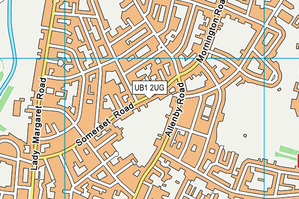 UB1 2UG map - OS VectorMap District (Ordnance Survey)