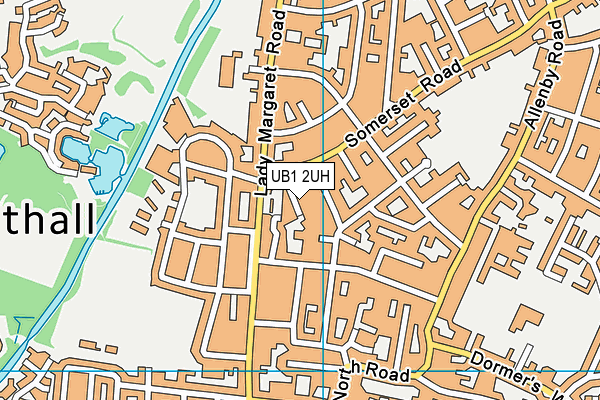 UB1 2UH map - OS VectorMap District (Ordnance Survey)