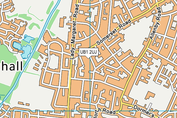 UB1 2UJ map - OS VectorMap District (Ordnance Survey)