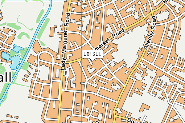 UB1 2UL map - OS VectorMap District (Ordnance Survey)