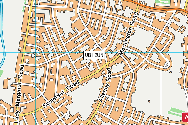 UB1 2UN map - OS VectorMap District (Ordnance Survey)