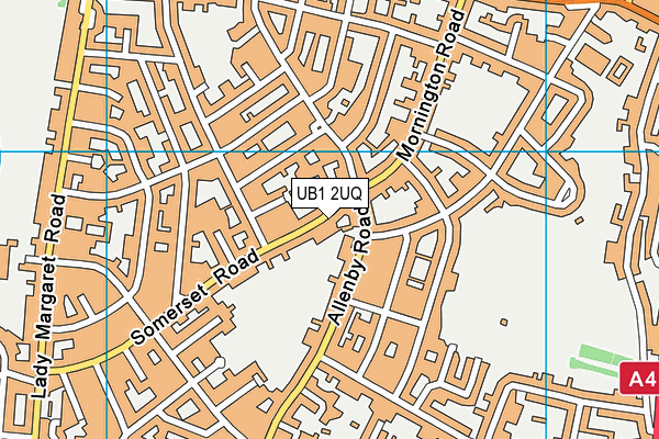 UB1 2UQ map - OS VectorMap District (Ordnance Survey)
