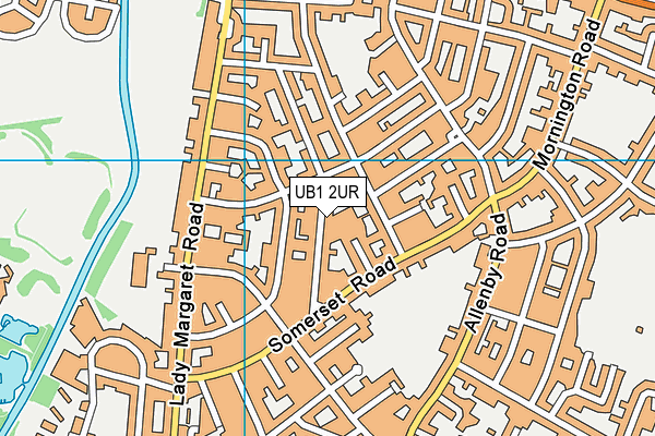 UB1 2UR map - OS VectorMap District (Ordnance Survey)