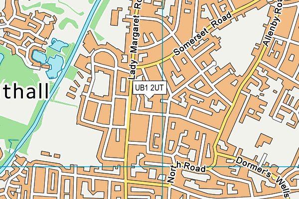 UB1 2UT map - OS VectorMap District (Ordnance Survey)