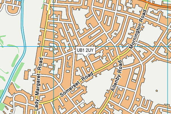 UB1 2UY map - OS VectorMap District (Ordnance Survey)