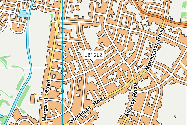 UB1 2UZ map - OS VectorMap District (Ordnance Survey)