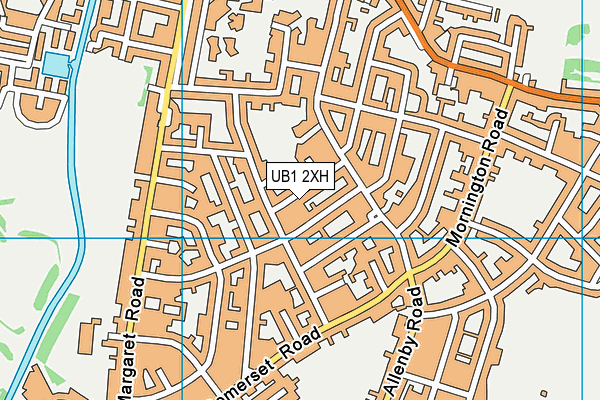 UB1 2XH map - OS VectorMap District (Ordnance Survey)
