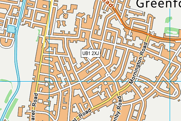 UB1 2XJ map - OS VectorMap District (Ordnance Survey)