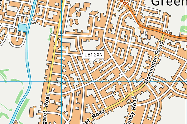 UB1 2XN map - OS VectorMap District (Ordnance Survey)