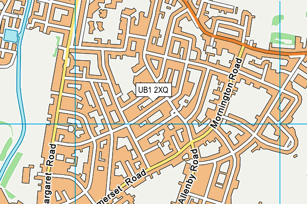 UB1 2XQ map - OS VectorMap District (Ordnance Survey)