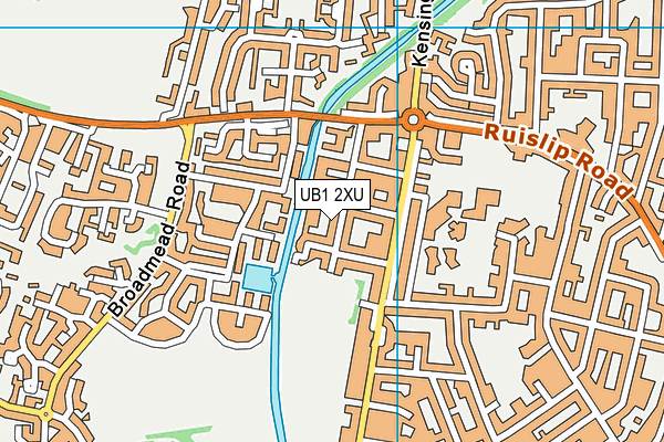 UB1 2XU map - OS VectorMap District (Ordnance Survey)