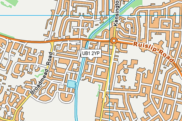 UB1 2YP map - OS VectorMap District (Ordnance Survey)