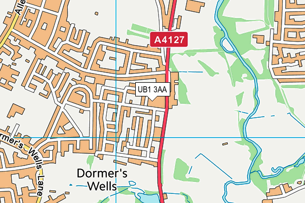 UB1 3AA map - OS VectorMap District (Ordnance Survey)