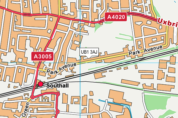 UB1 3AJ map - OS VectorMap District (Ordnance Survey)