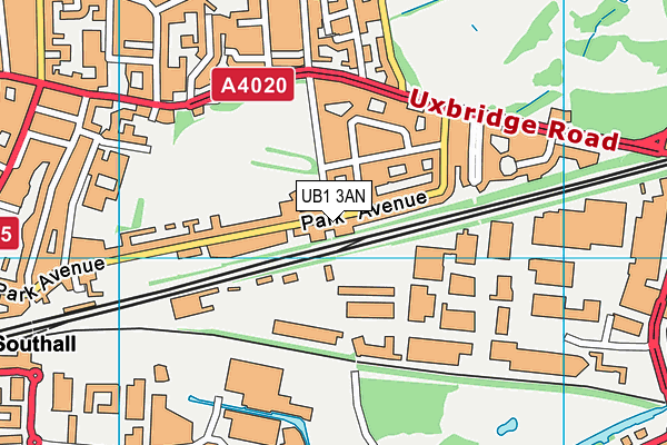 UB1 3AN map - OS VectorMap District (Ordnance Survey)