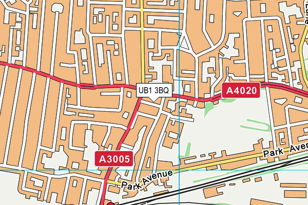 UB1 3BQ map - OS VectorMap District (Ordnance Survey)