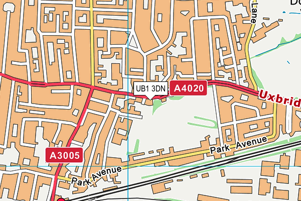 UB1 3DN map - OS VectorMap District (Ordnance Survey)