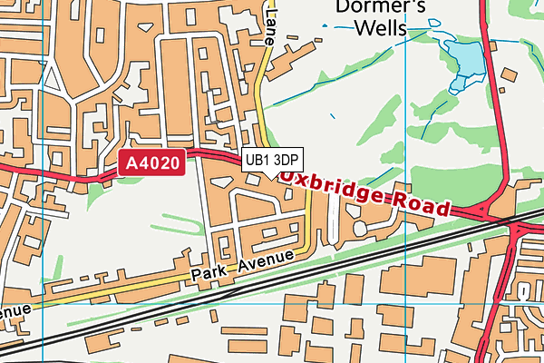 UB1 3DP map - OS VectorMap District (Ordnance Survey)