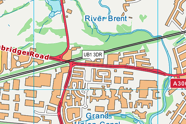 UB1 3DR map - OS VectorMap District (Ordnance Survey)