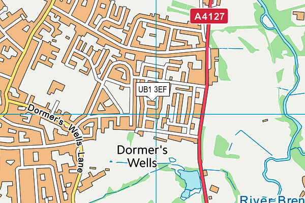 UB1 3EF map - OS VectorMap District (Ordnance Survey)