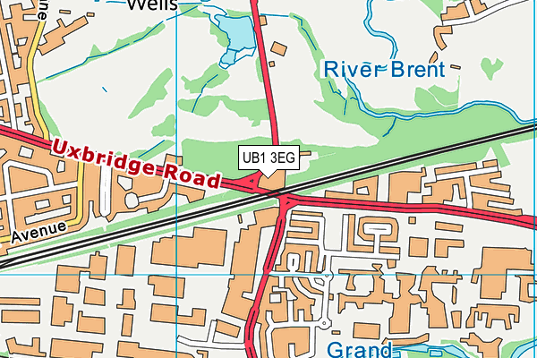 UB1 3EG map - OS VectorMap District (Ordnance Survey)