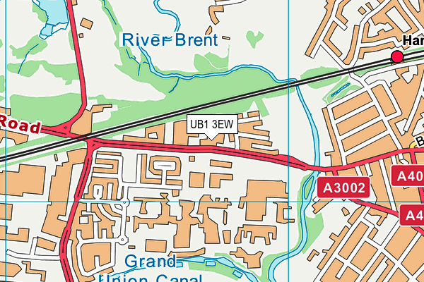 UB1 3EW map - OS VectorMap District (Ordnance Survey)