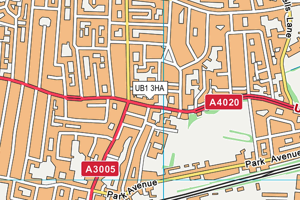 UB1 3HA map - OS VectorMap District (Ordnance Survey)