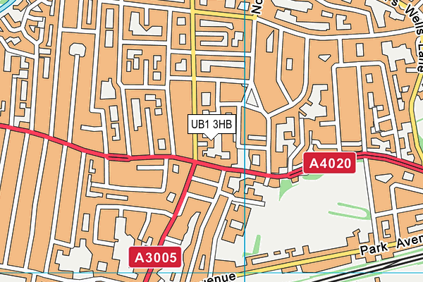 UB1 3HB map - OS VectorMap District (Ordnance Survey)