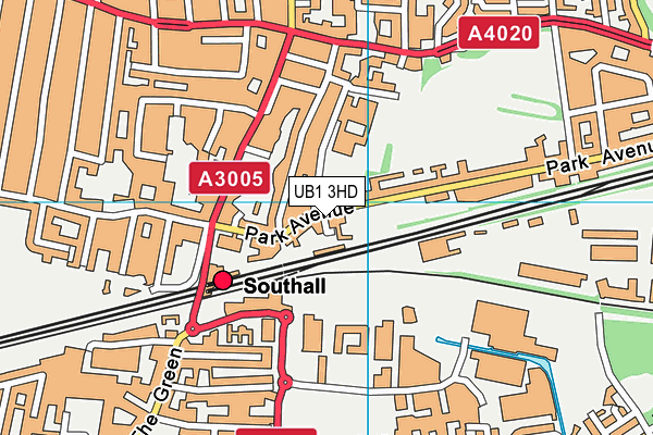 UB1 3HD map - OS VectorMap District (Ordnance Survey)